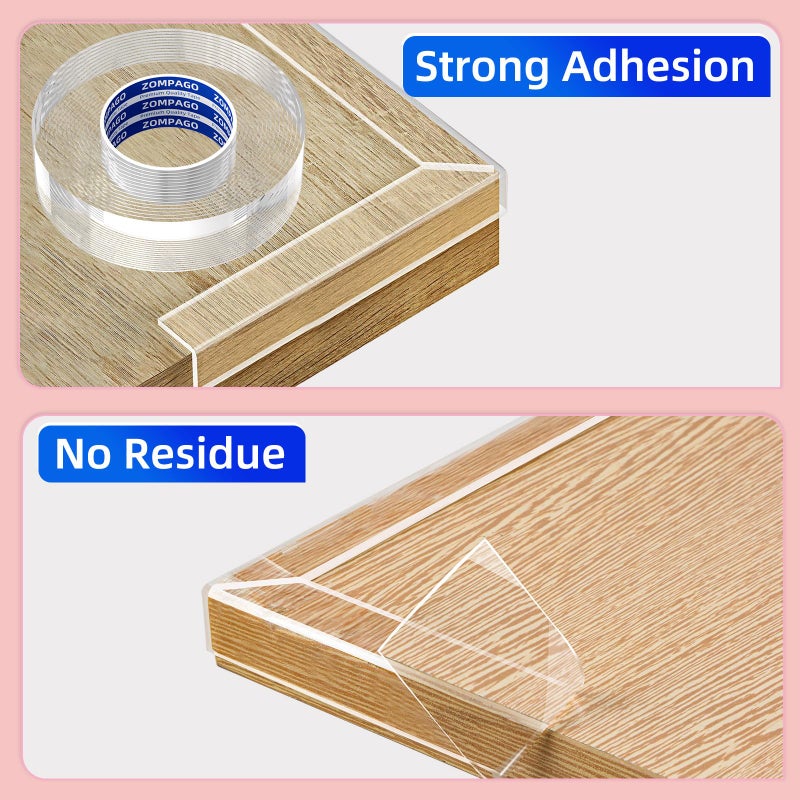 ZOMPAGO Clear Soft Corner Protectors for Furniture Strip 0.8in x9.84FT Sharp Edge & Table Bumper Window Edge Wall Protector  Soft Corner Guards Safe for Proof Table Corner Protectors in Family - Image 3